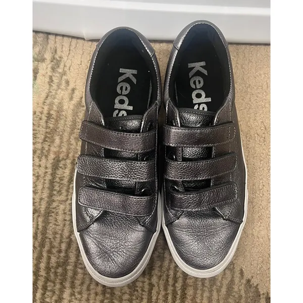 NWOB‎ Ked's Women's Jump Kick V Fashion Sneaker in Gunmetal Leather Sz 9 - Image 3