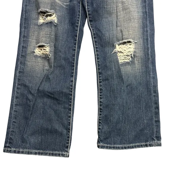 BKE Stella Y2K Distressed Flare Jeans Cropped Western Cowgirl Size 29 Grunge - Image 3