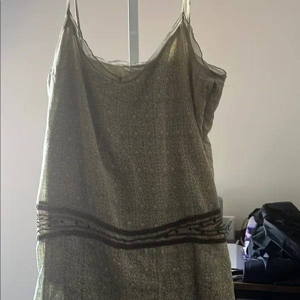 American Eagle Outfitters Olive Green Patterned Dress - Image 3