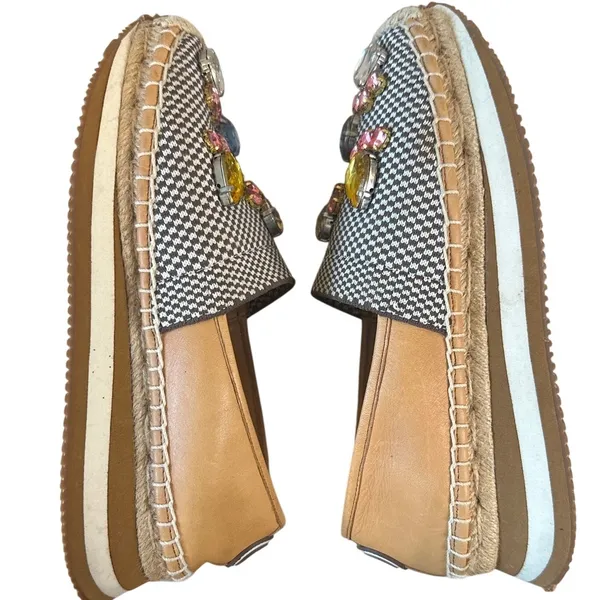 Tory Burch Crystal Daisy Espadrilles Jeweled Slip On‎ 6.5 - Image 8
