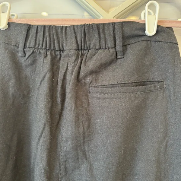 Old Navy‎ Pants Womens Medium High-Waisted Linen Blend Straight Zip Dress Pants - Image 4