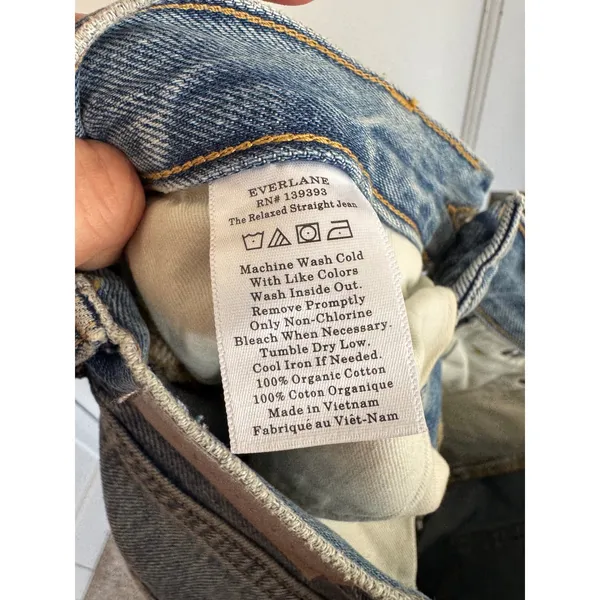 NWT Everlane organic cotton‎ The Relaxed Straight Fit Jean size 26 regular - Image 10