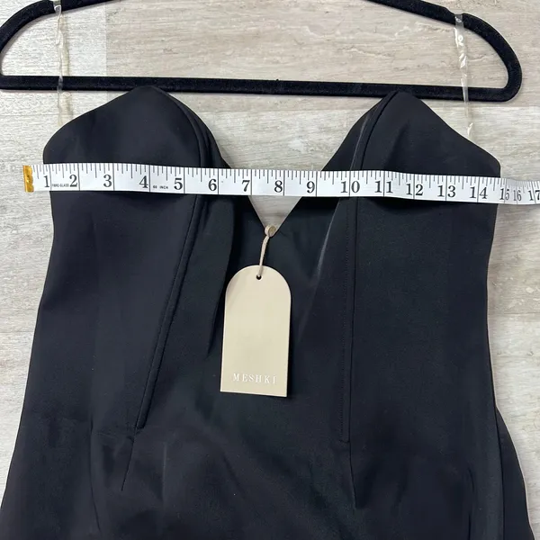 NEW Meshki NATASHA Pointed Corset Maxi Dress Size Large Black Slit Cocktail Gown - Image 8