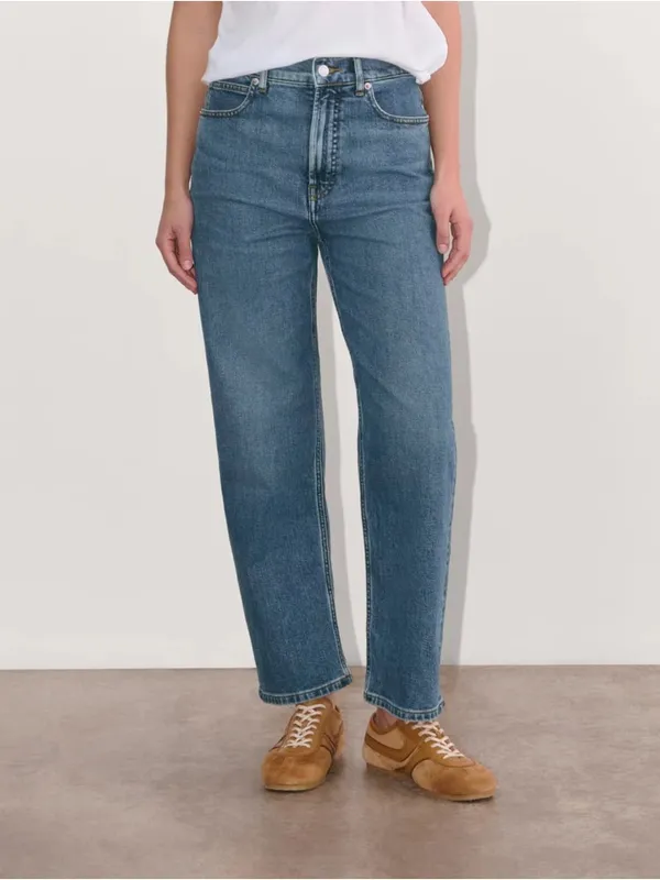 Everlane Women's Way-High Jean Medium Washed Blue button fly Size 30 NWT - Image 2