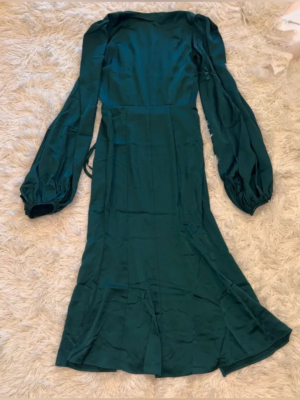 NEW HOUSE OF CB Shilol wrap dress emerald green Sz XS - Image 12