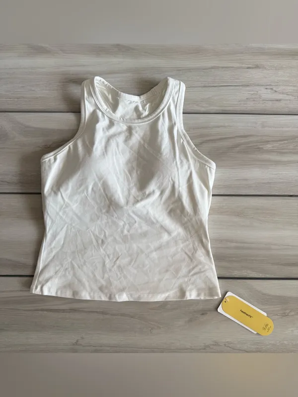 Glowmode FeatherFit™ Routine Round Neck Racerback Tank White Large NWT - Image 5