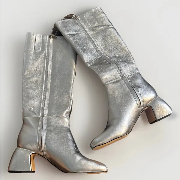 Circus by Sam Edelman Oaklyn Wide Calf Womens Boots Soft Silver 6 - Image 9