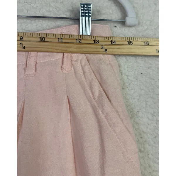 FREE PEOPLE Calla Linen High Waist‎ Bermuda Shorts Sz 2 Pink NEW Coastal Grandma - Image 3