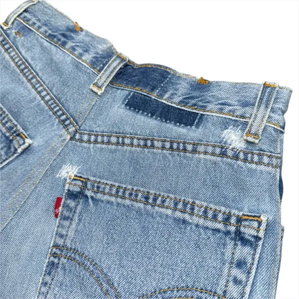 Vintage Reworked Levi’s High Rise Cut Off Denim Shorts Women’s 26 Light Wash - Image 3