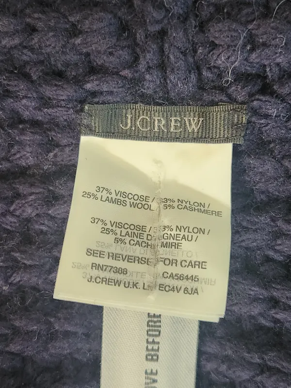 J. Crew Navy Chunky Knit Infinity Scarf One Size Cashmere Wool Blend - Image 4