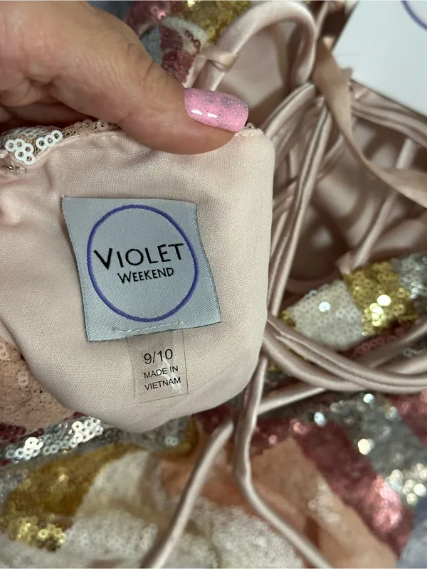 Violet Weekend Pink Blush Sequin Maxi Dress — Size 9/10 — NWT - Image 8