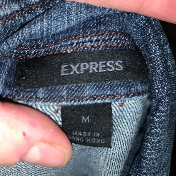 Express stretch denim riding romantic M jacket - Image 3