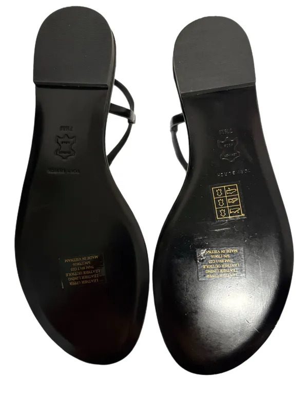 Tory Burch Ring T-Strap Sandal Black/Gold Size 7.5 Like New - Image 4
