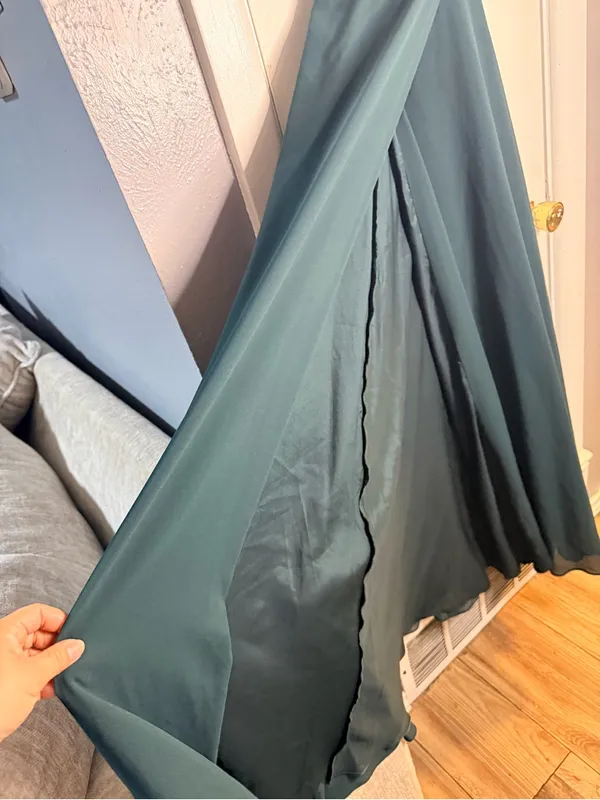 Lulu's Deep Emerald Green Strappy Maxi Dress with Side Slit - Image 8