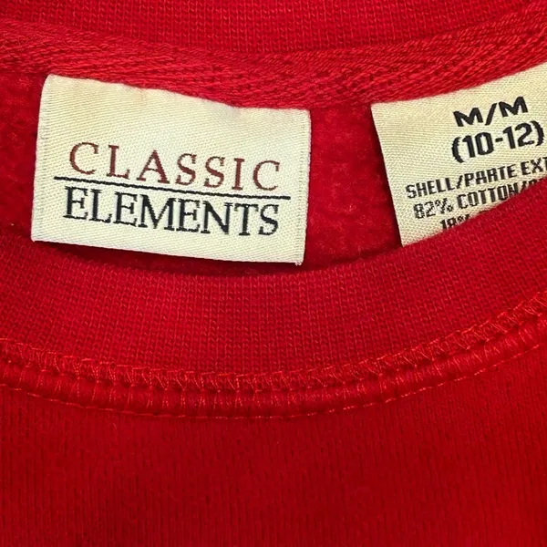 Classic Elements VTG Y2K whimsical snowman Christmas Sweatshirt sweater M Red Embroidered bling - Image 5