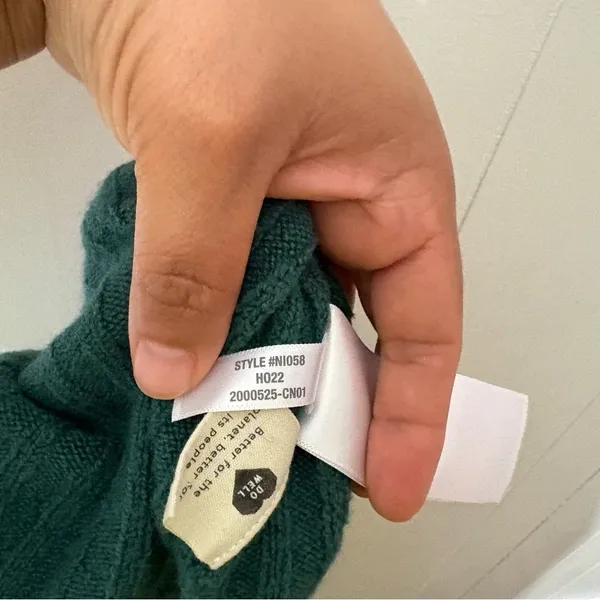 Madewell Readfield Ribbed Wool Blend Sweater XS Green Cropped Crewneck Knit N105 - Image 9