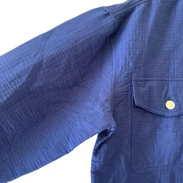 Madewell Super Oversized Shirt Jacket Passport Blue Shacket SZ L #2307 - Image 7