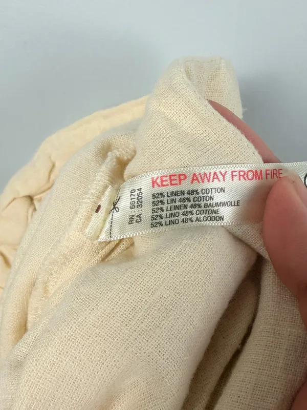 Free people Free-Est Demi Cotton Linen Pants in tea cookie size large - Image 8