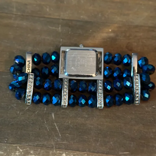 Studio Time blue crystal bead stretch band watch - Image 3
