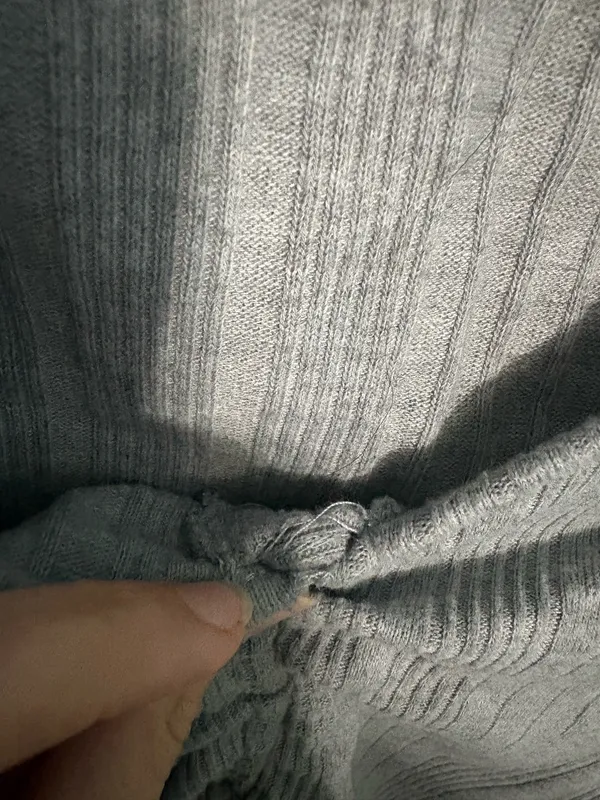Liv & Lottie Y2k Ribbed Ruched Drawstring V-neck Long Sleeve Top Gray - Image 3
