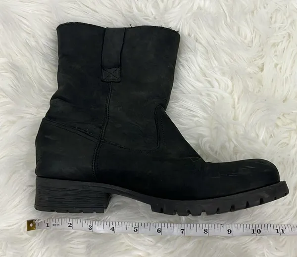 Aldo Size 9 Black Lambs Fur Lined Heeled Biker Moto Boots - Image 8