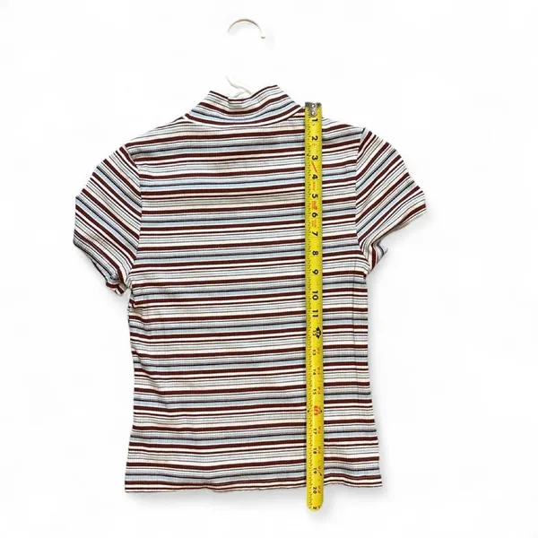Anthropologie Multicoloured striped shirt with a relaxed fit size small - Image 2