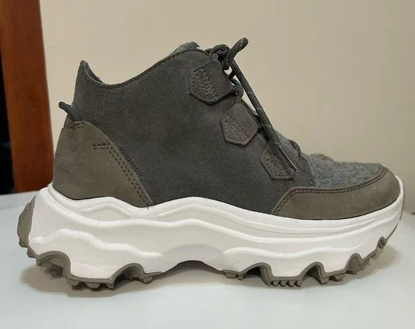 Sorel Kinetic Breakthru Caribou Suede Boot in Quarry and Sea Salt - Image 8