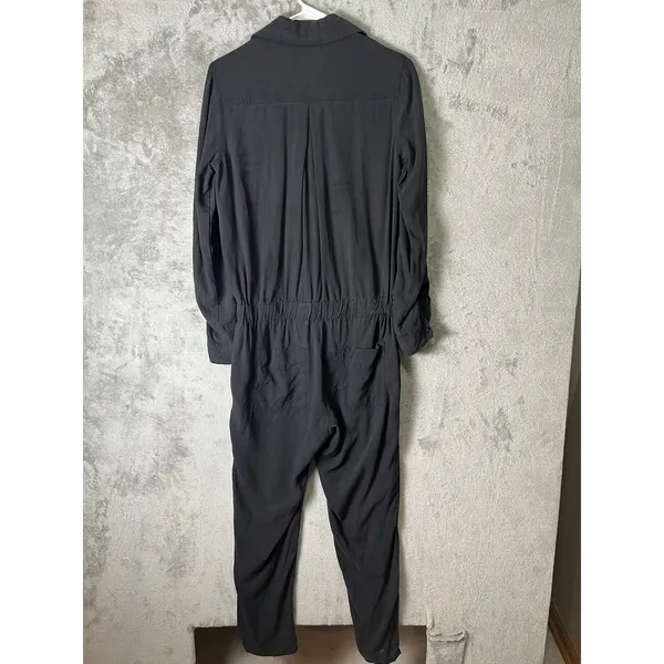 Cloth & Stone Black Utility Jumpsuit Relaxed Tencel Minimalist Casual Chic Small - Image 4