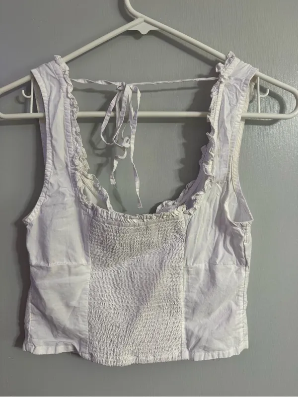 Free People White Hook-and-Eye Amelia Corset Top Size XS - Image 3