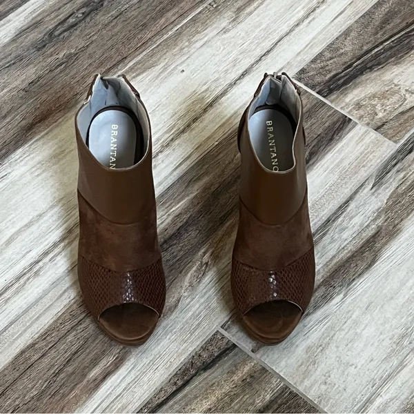 Antano brown leather open toed booties Size 7.5 - Image 11