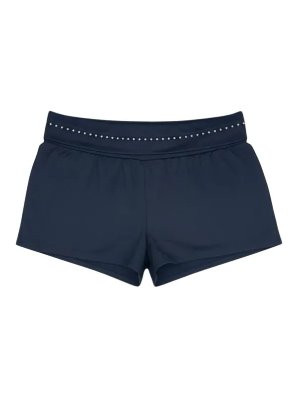 Motionwear ⍟ Roll Down Dance Gymnastics Short Shorts ⍟ Black Rhinestone ⍟ Small - Image 3