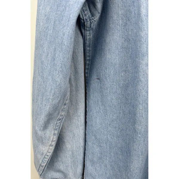 Women’s Oversized Denim Sun Faded Size XL Button Up Cotton Shirt Reg/Tall* - Image 6