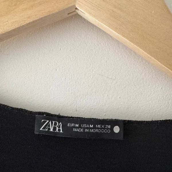 Zara Black Front‎ Tie Knot V Neck Blouse - Image 4