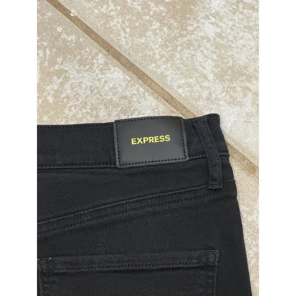 Express classic black denim high-rise straight ankle jeans — size 6R - Image 5