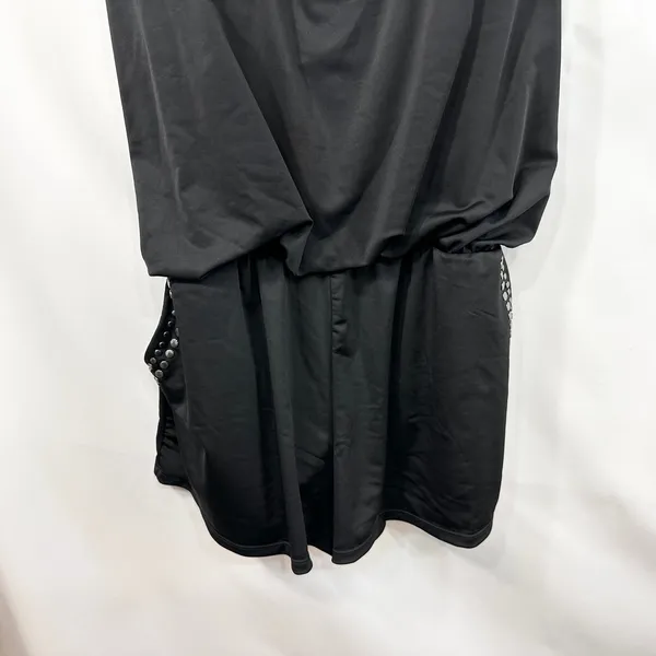Two 2 Fly Large Romper Studded Black Sleeveless Pockets Goth Edgy Mini Biker 529 - Image 4
