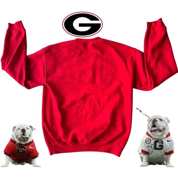 Christmas Georgia Bulldogs Glitter Sweatshirt Unisex Small Red Dawgs Football - Image 11