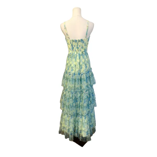 Hutch Madi Gown Watercolor Daffodil Tiered Tulle Maxi Dress NWT Size 2 - Image 8