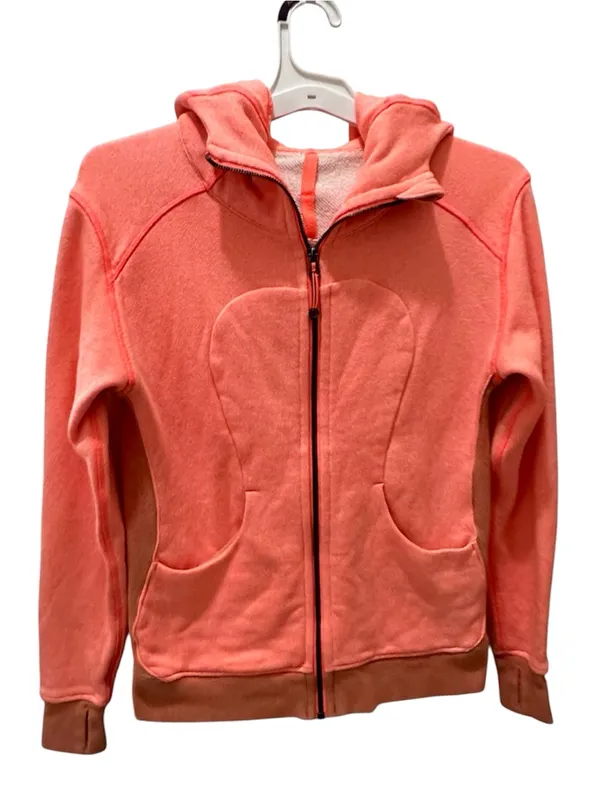 LULULEMON On The Daily Hoodie Jacket grapefruit coral pink size 6 - Image 4