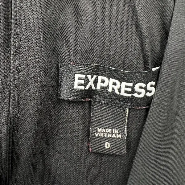 Express Sleeveless Jumpsuit Back Zip Black Size Zero Belted Casual‎ Classic 90's - Image 3