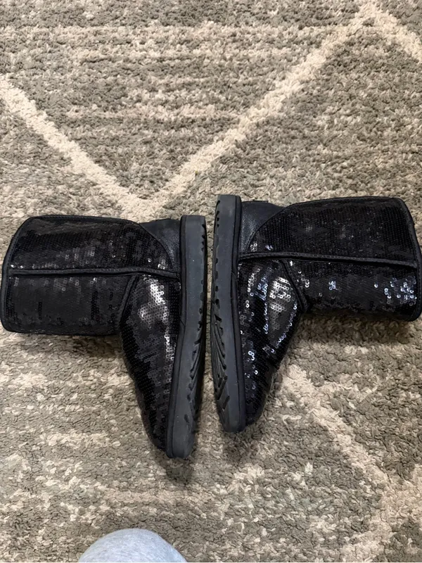 UGG Black Sequin Mid-Calf Winter Boots - Image 2