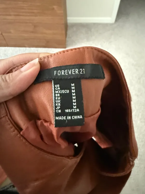 Forever 21 Rust Faux Leather Asymmetrical Mini Skirt - Image 3