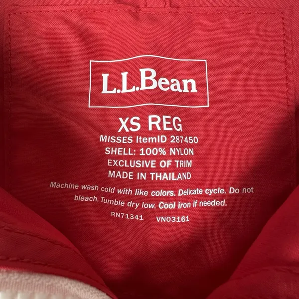 LL Bean Jacket Womens‎ XS Red Lightweight Windbreaker Hooded Adirondack Outdoor - Image 7