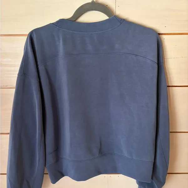 Lululemon soft stream Cropped Crewneck Sweatshirt in Slate Blue - Image 2