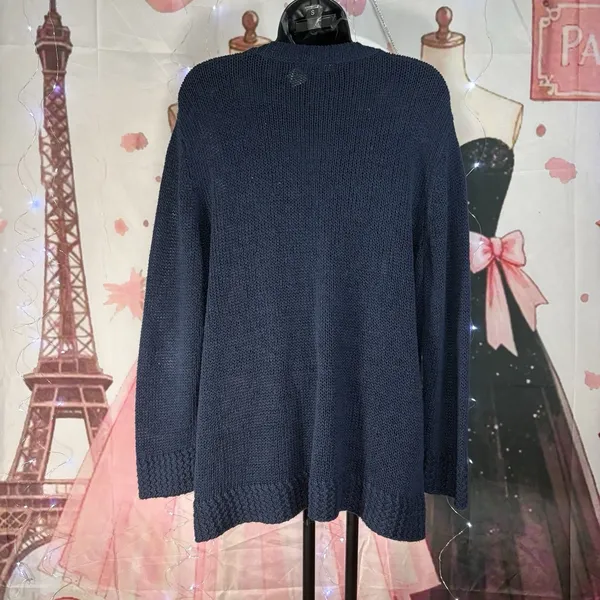Lauren Ralph Lauren Navy Blue Linen Sweater Size XL - Image 7