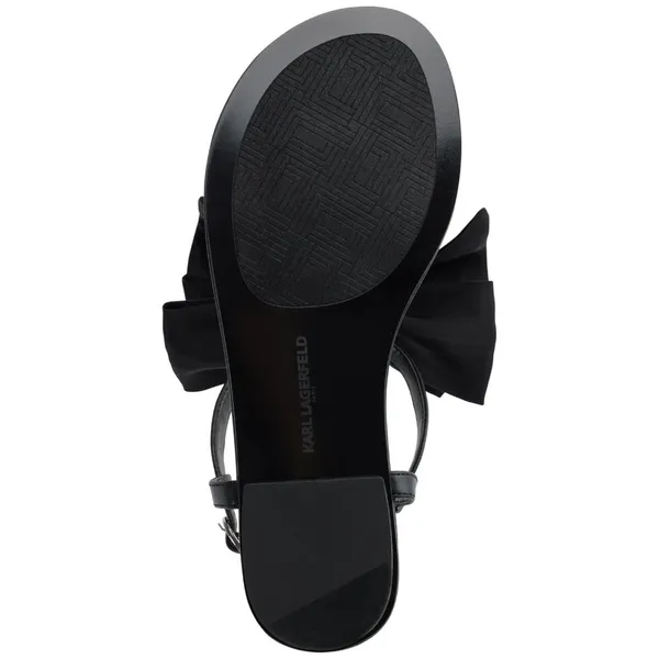 NWT Karl Lagerfeld Paris Womens Cristi Studded Bow Thong Sandal Slide Black 9M - Image 2