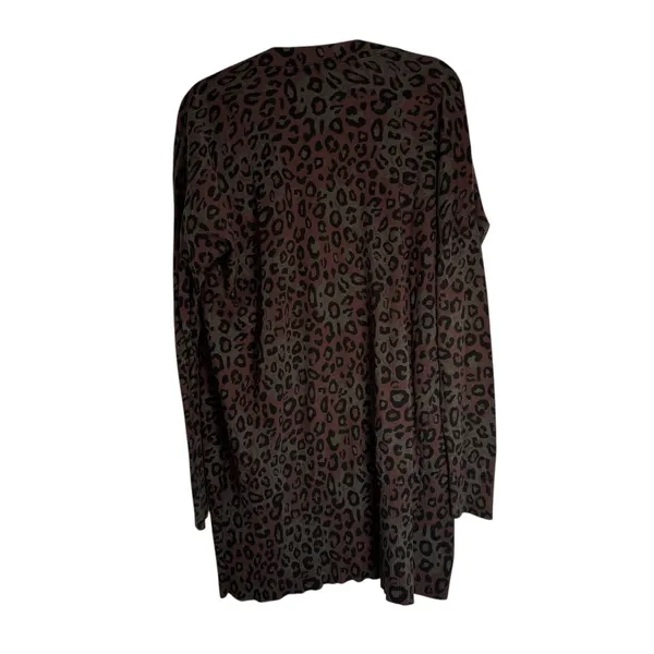Sanctuary Leopard Print Longline Cardigan Sweater Olive Brown‎ Women's M - Image 8