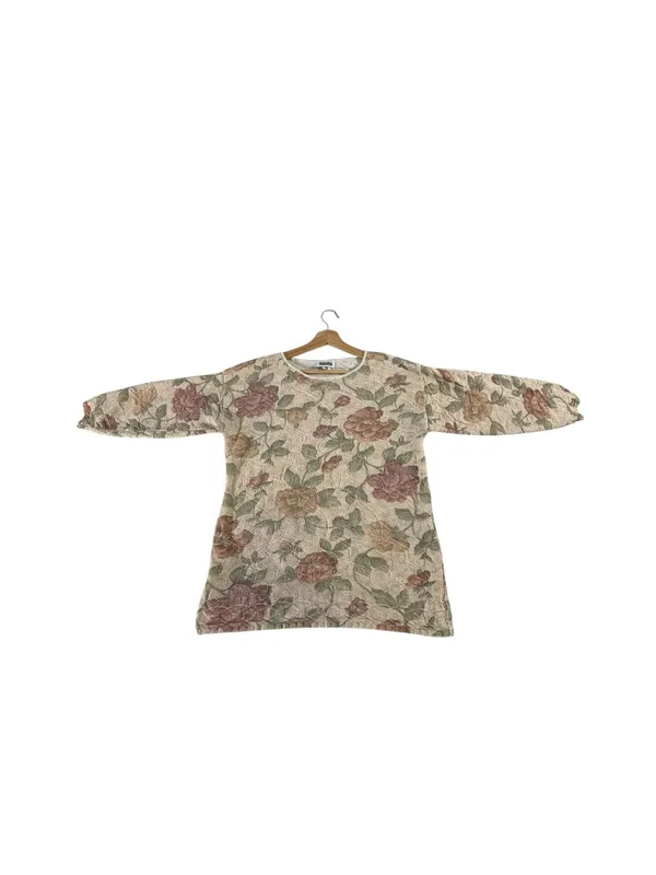 Vintage 90s Basic Editions Floral Tapestry Sweater Small Butter Mom Grannycore - Image 3