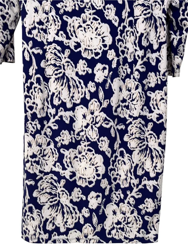 Lauren Ralph Lauren Blue White Floral Print Faux Wrap Dress Size 14 women’s - Image 9
