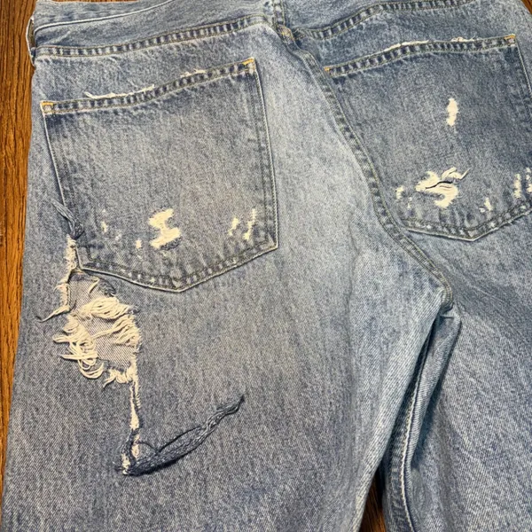 AGOLDE 90's‎ High Rise Loose Fit Distressed Jeans Light Wash Blue Size 30 Grunge - Image 11