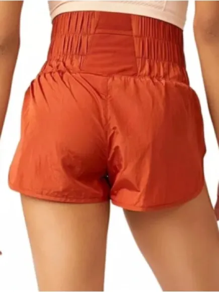 Free People Movement Orange “The Way Home” Shorts - Image 2